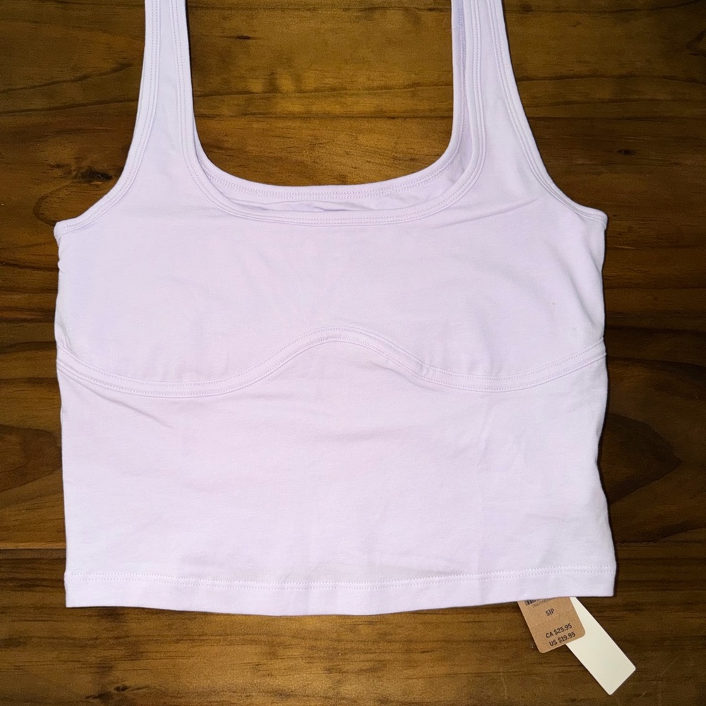 PINK Victoria's Secret Pale Purple Cropped Scoop Tank